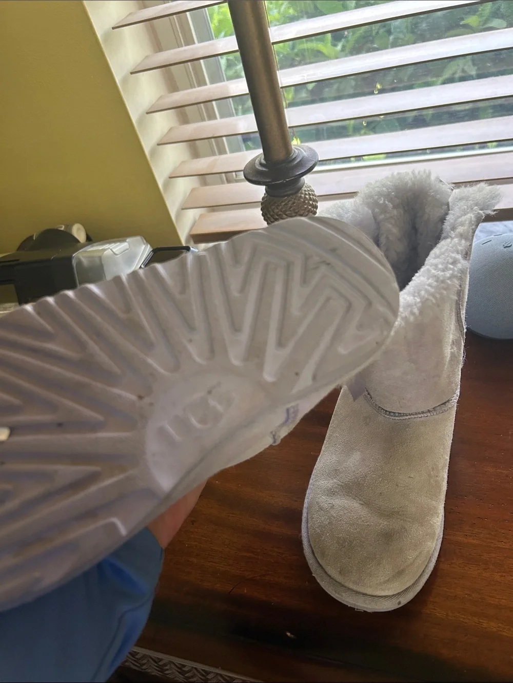 UGG Lavender Kids Bailey Bow Plush Shearling Lined Boots